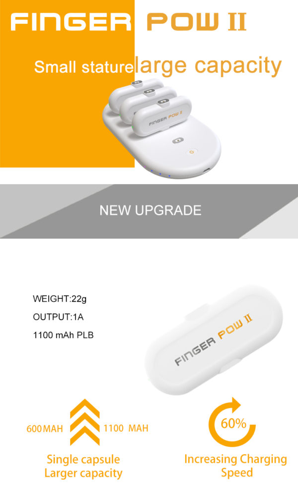 Finger pow ll Power bank Mini หัวแม่เหล็กไร้สาย ขนาดเล็กพกพาสะดวก - Image 10