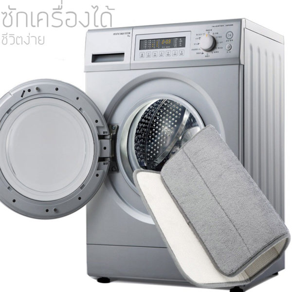 พรมเช็ดเท้านุ่มฟิน60x40ซม. เมมโมรี่โฟม 15mm ซักเครื่องได้ ด้านพื้นบุยางพารากันลื่นเกาะพื้นดี ซับน้ำได้ดี ไม่สะสมเชื้อโรค - Image 3